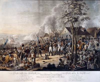 Szene nach der Schlacht von Waterloo, 18. Juni 1815 von German School